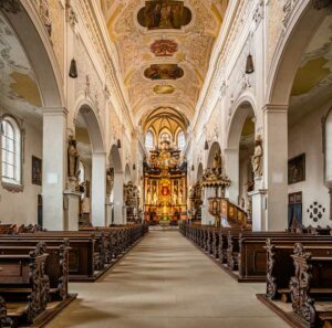 Obere Pfarre Kirche (Unsere Liebe Frau), Bamberg, Bayern | Bavaria, Germany | Deutschland: Nave, pulpit, altar | Kirchenschiff, Kanzel, Altar [2018] UNESCO; www.architecturephotography.nuLat: 49.889368N, Long: 10.884436E Copyright © Kristian Adolfsson: www.adolfsson.photo